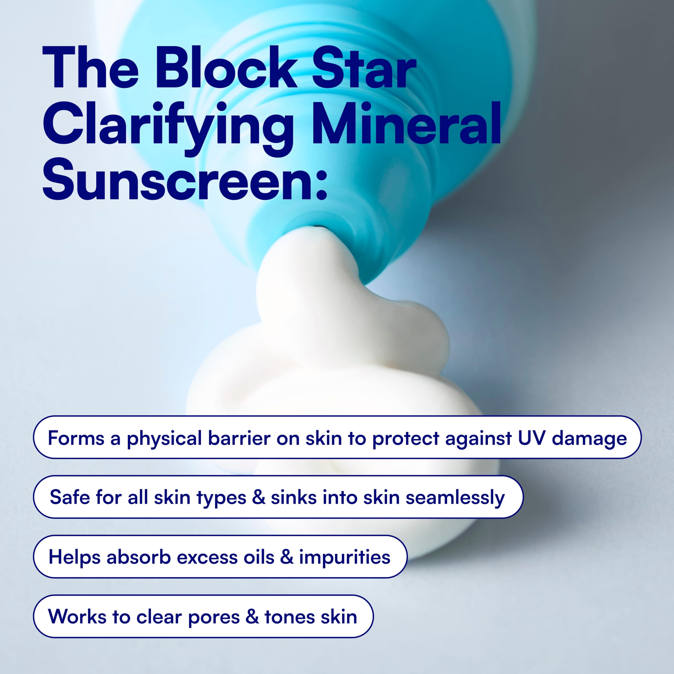 Bliss sunscreen applied on hand demonstrating blendability and finish