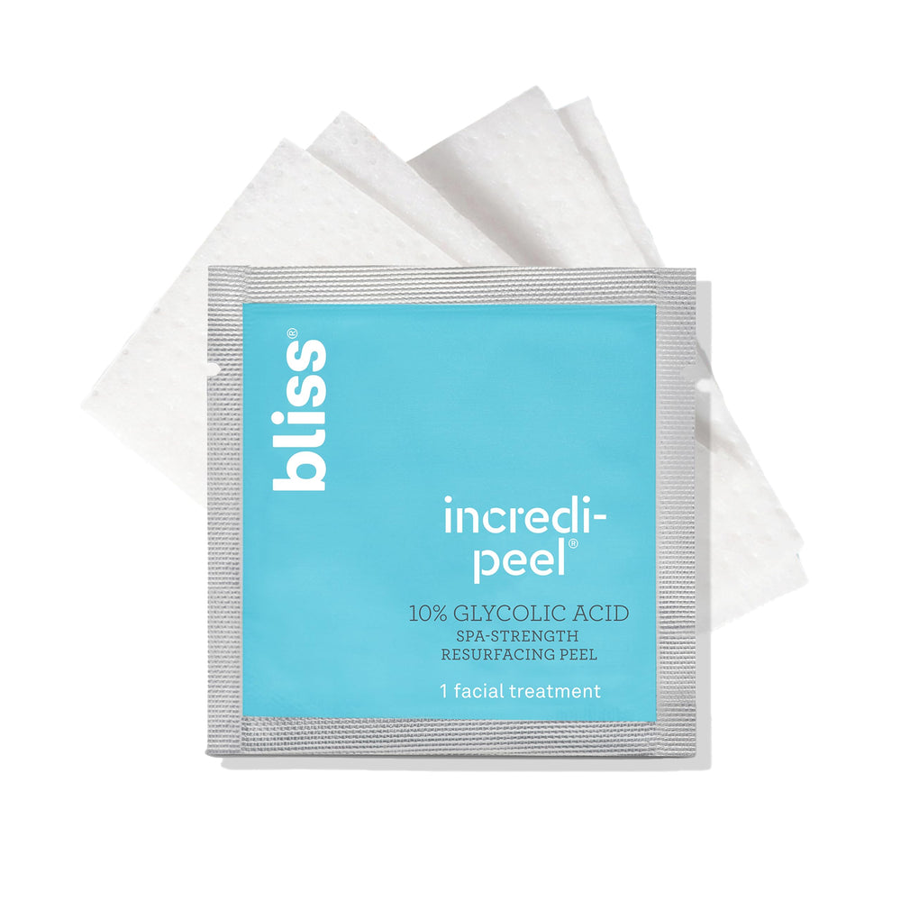 Bliss front packaging showing benefits and 15-count travel convenience