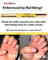 Bliss Kiss applying oil to cuticle for softer healthier-looking nails