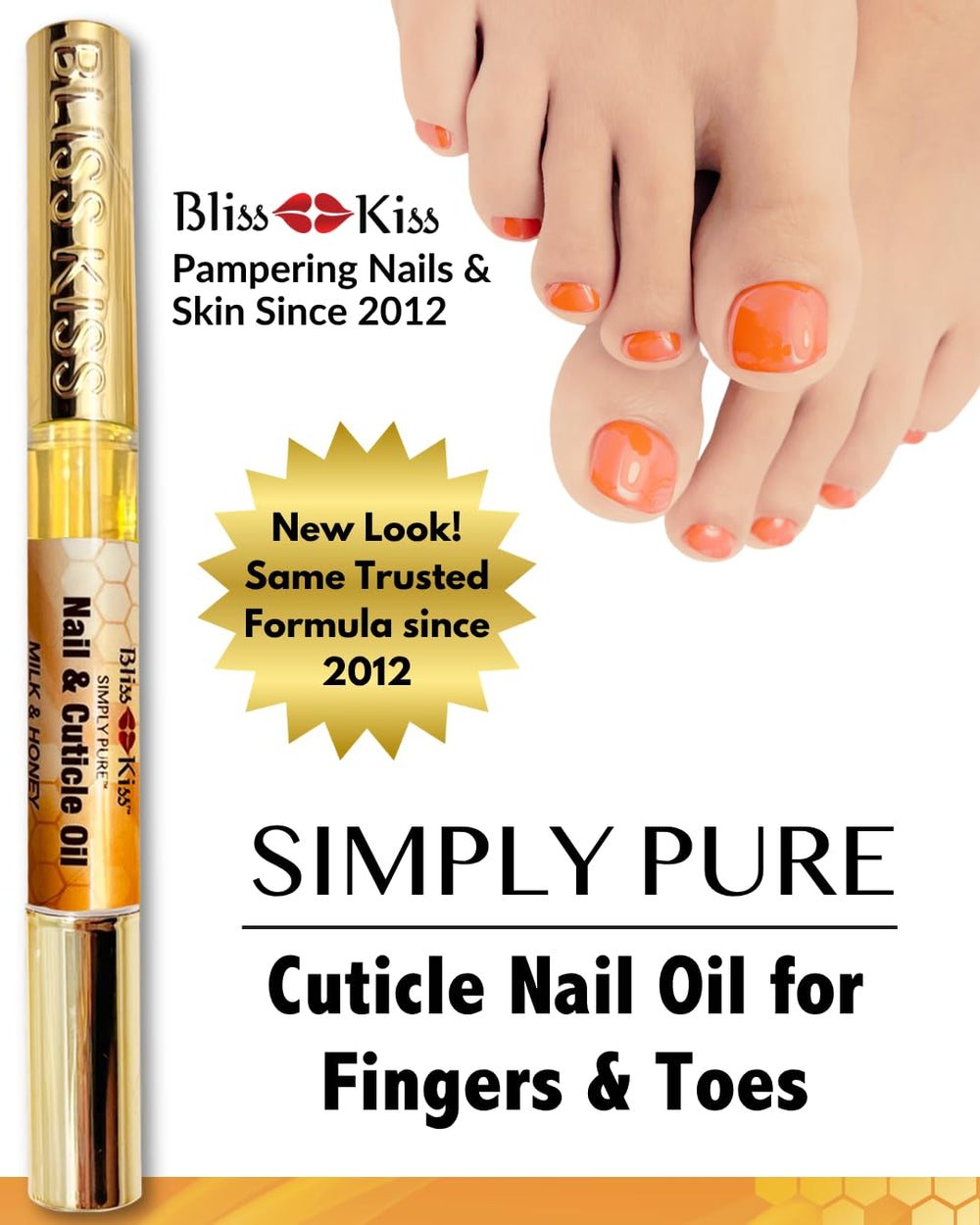 Bliss Kiss before and after nails illustrating improved smoothness