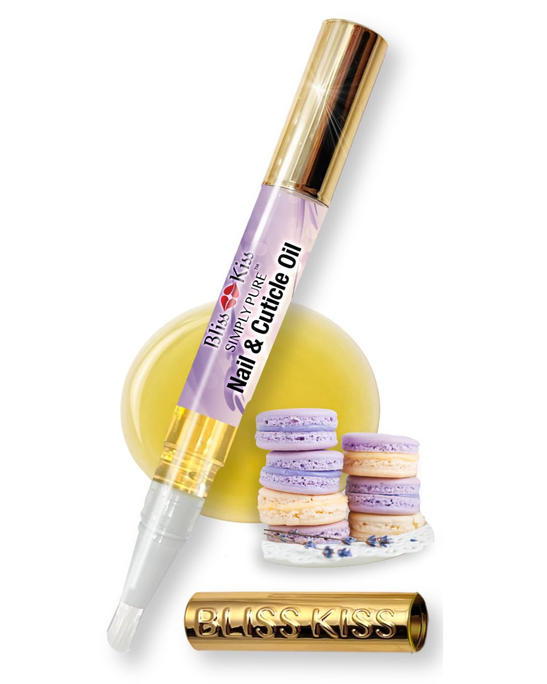 Bliss Kiss front packaging showing lavender vanilla scent and benefit