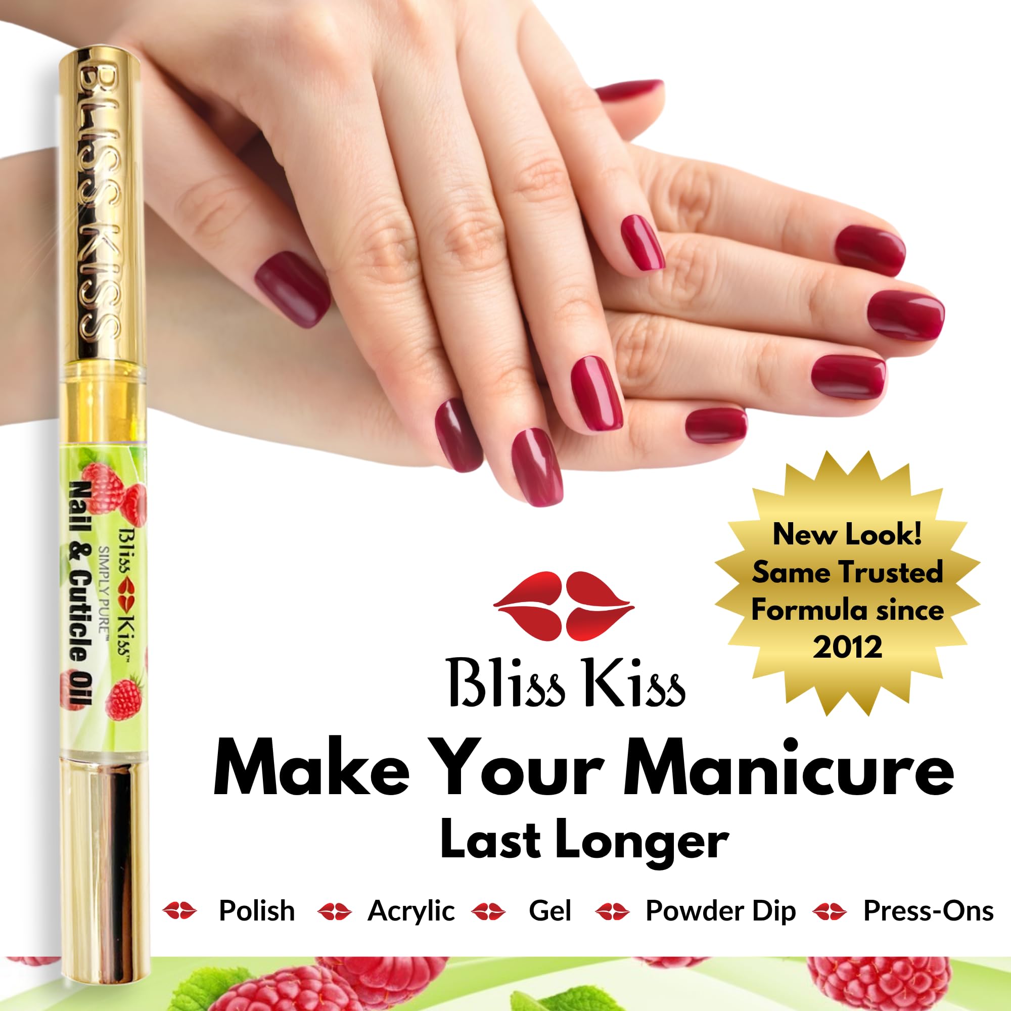 Bliss Kiss before and after nails showing improved cuticle appearance
