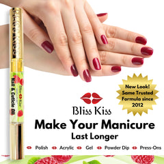Bliss Kiss before and after nails showing improved cuticle appearance
