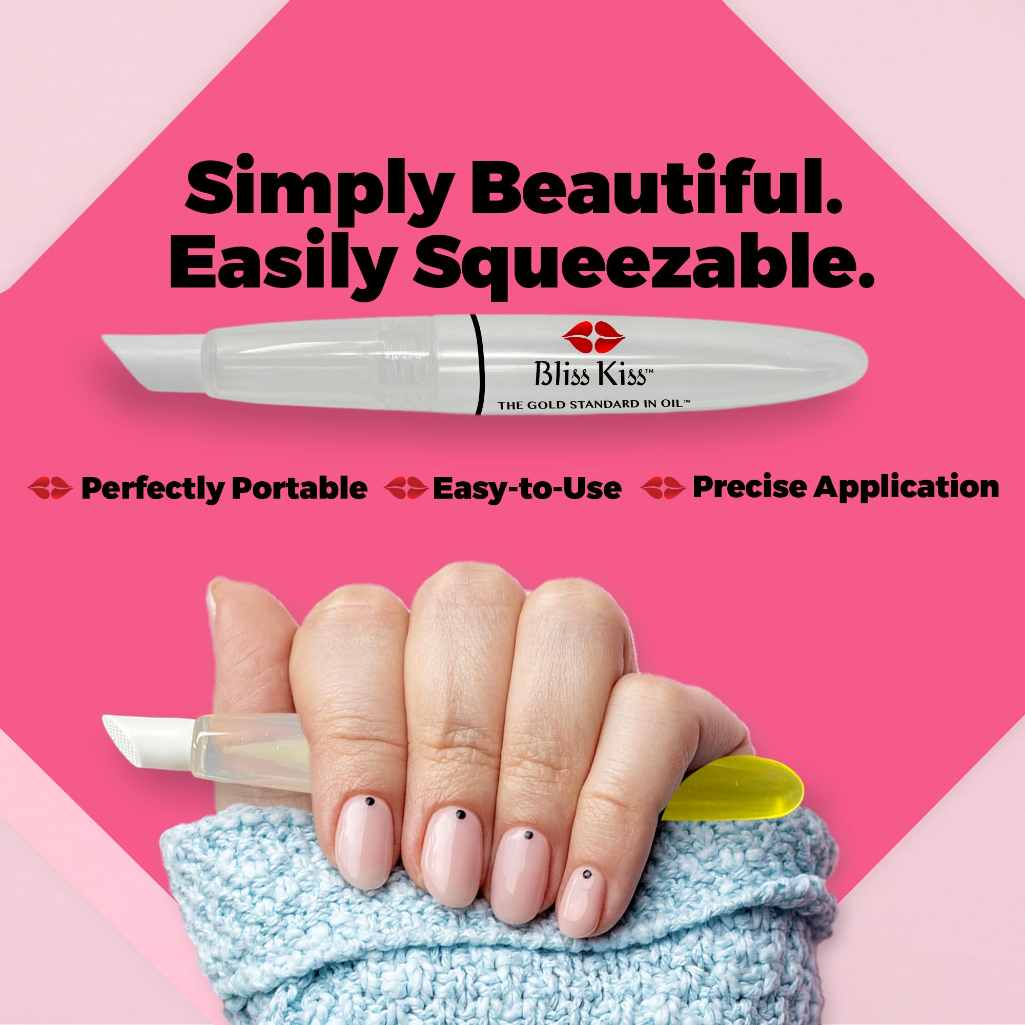 Bliss Kiss open barrel during refill demonstrating easy, no-mess filling benefit