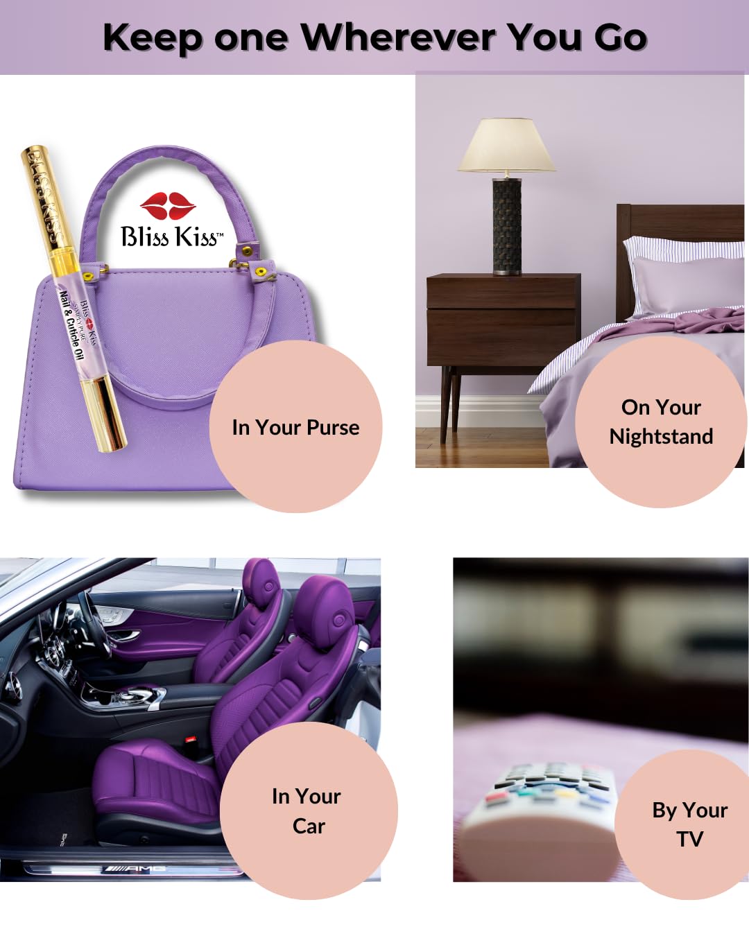 Bliss Kiss pen held in hand to show portable size and easy use