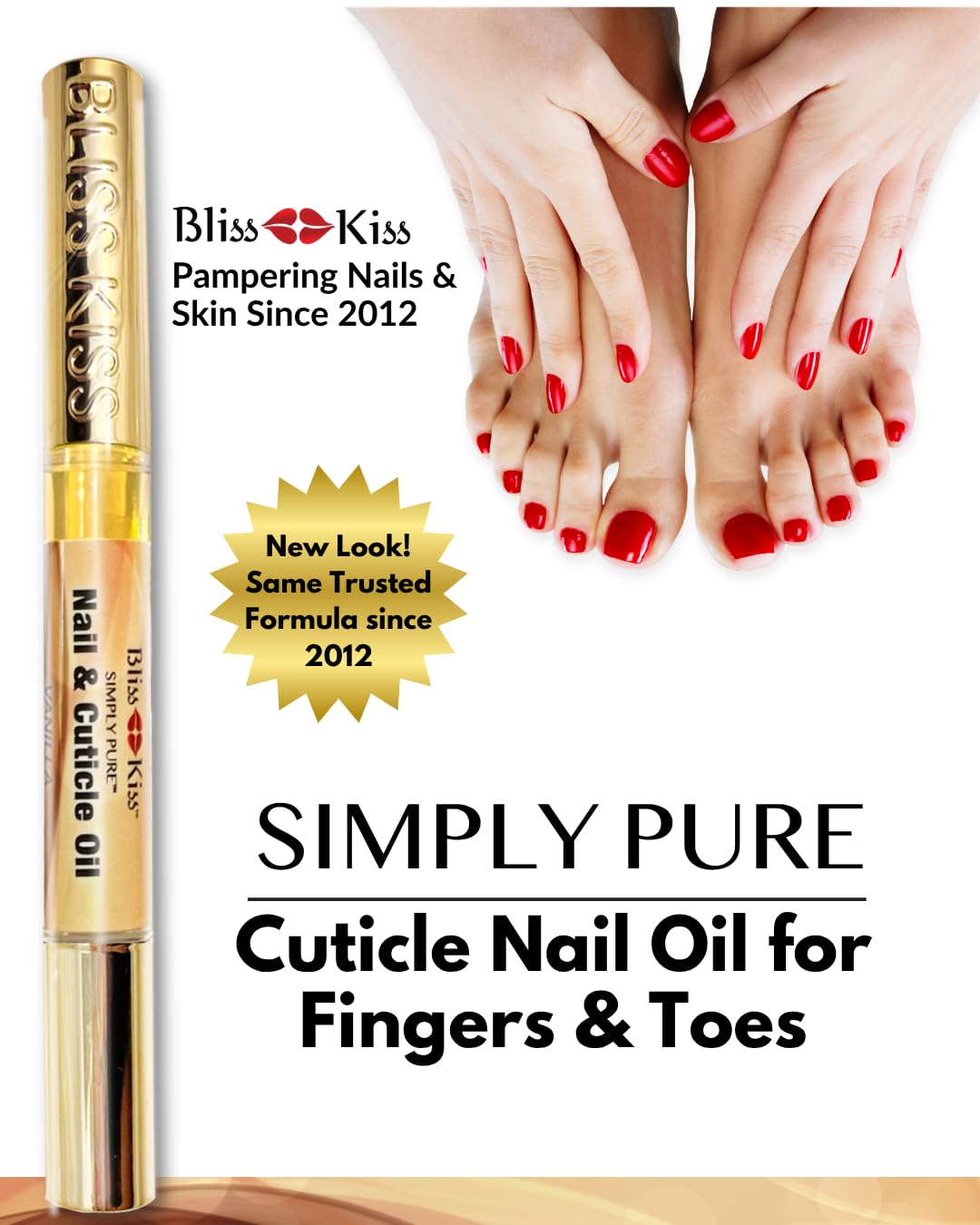 Bliss Kiss pen in hand showing compact size and easy portability