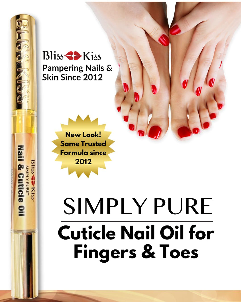 Bliss Kiss pen in hand showing compact size and easy portability