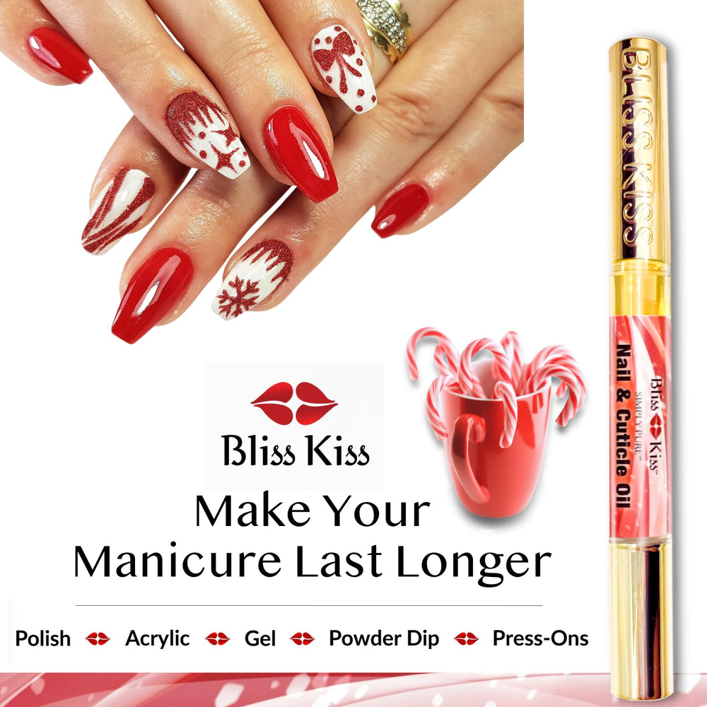 Bliss Kiss pen inside a purse ready for on-the-go nourishment and neat application