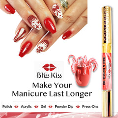 Bliss Kiss pen inside a purse ready for on-the-go nourishment and neat application