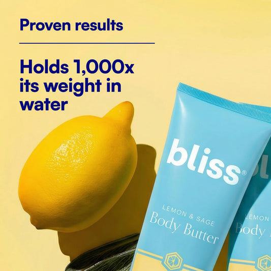 Bliss open jar texture shot, shows rich cream for intense moisture
