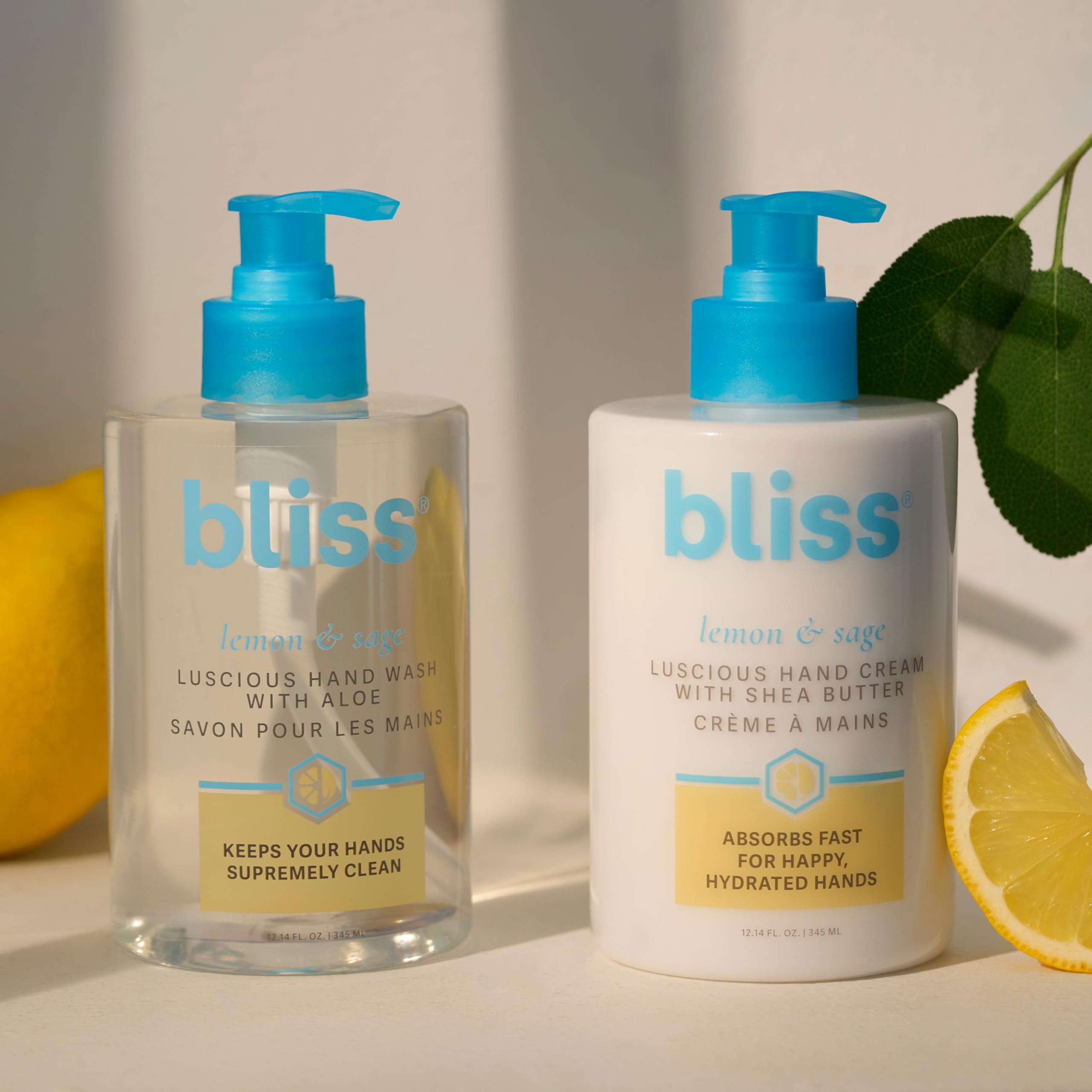 Bliss bottles beside everyday items show scale and convenient home fit