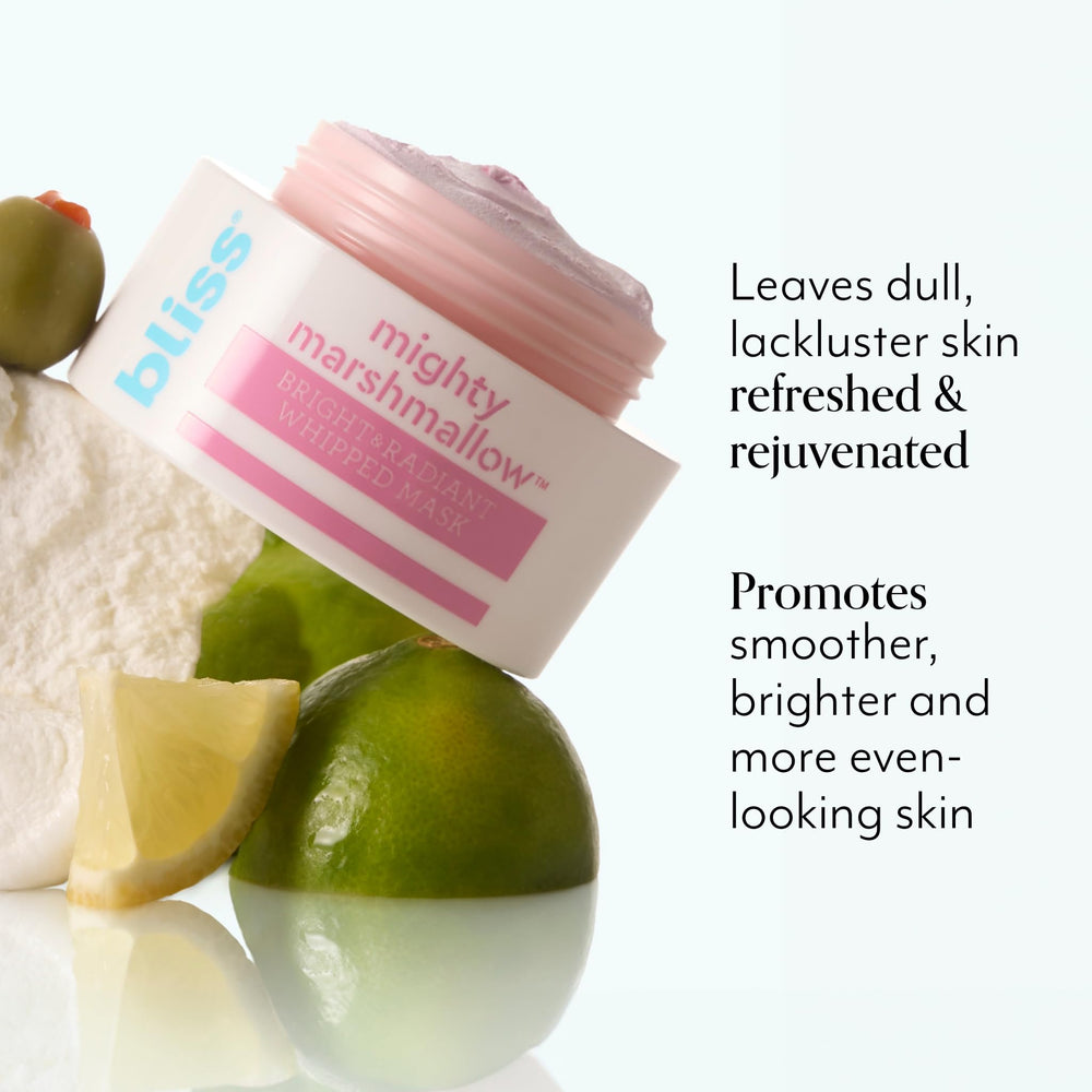 Bliss whipped mask texture close-up highlighting airy, hydrating mousse