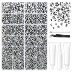 BlissVeritura front packaging of clear silver rhinestones showing kit contents and benefits
