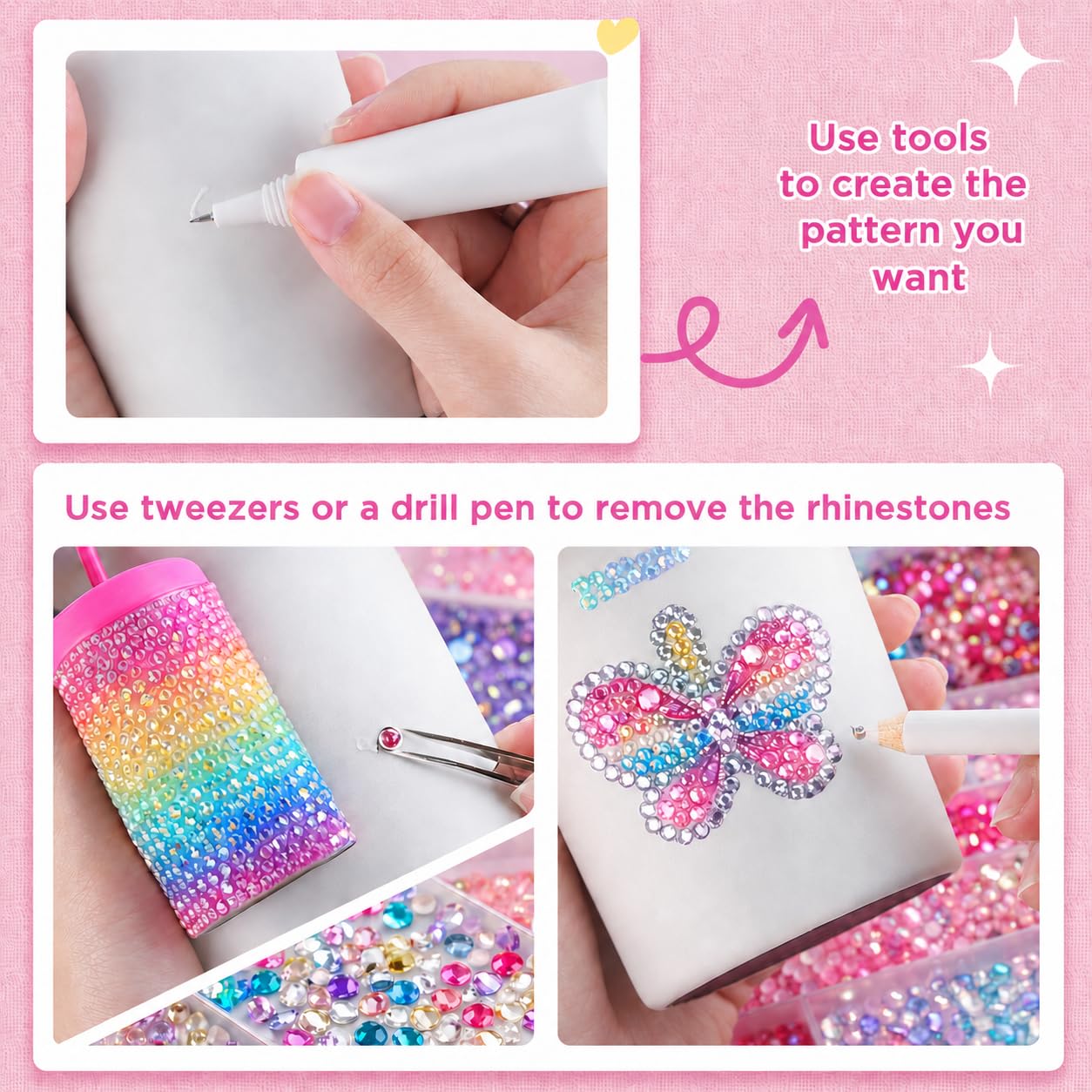 BlissVeritura rhinestones applied on nails showing precise sparkle and professional finish