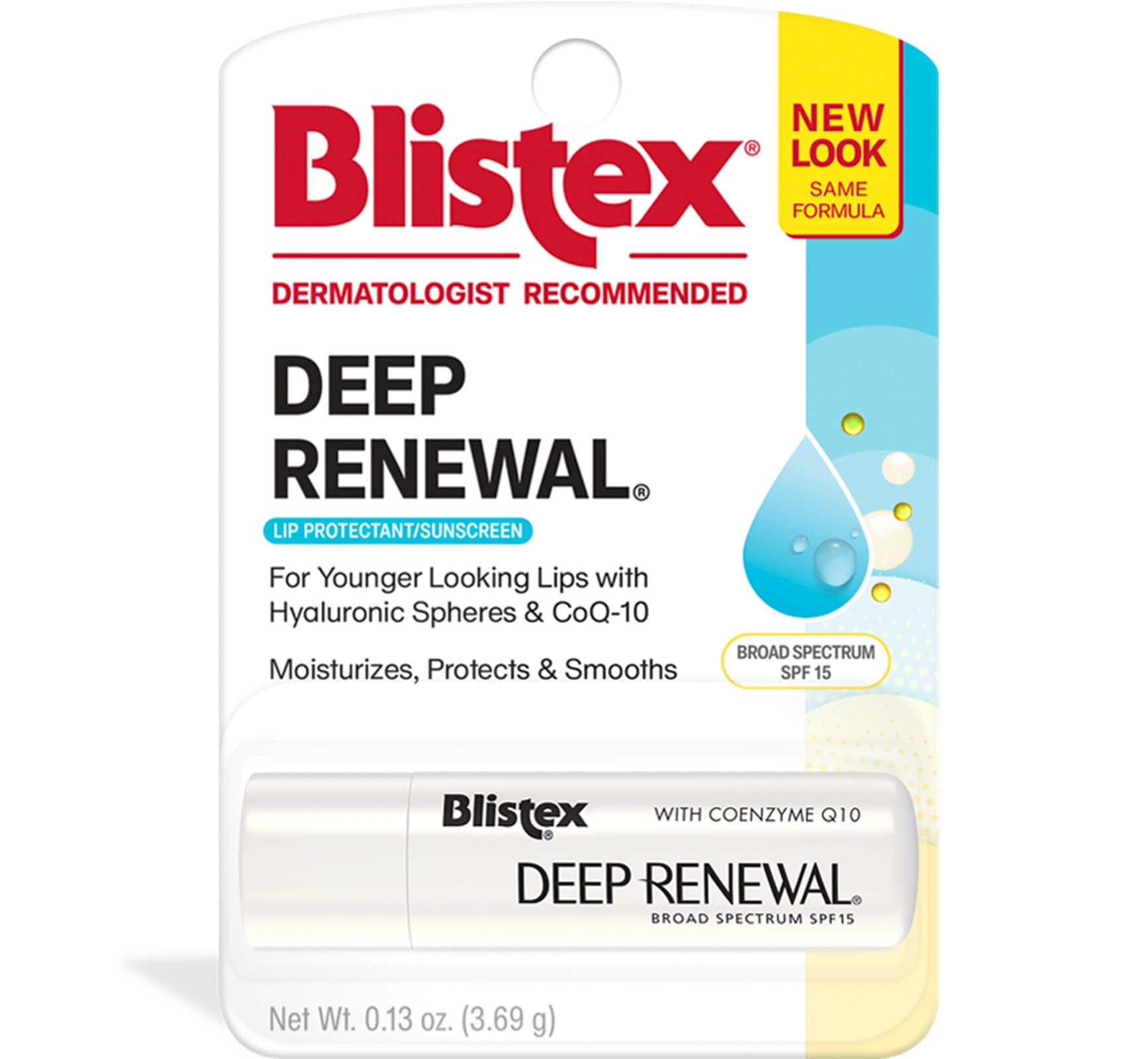 Blistex four-pack displayed in a purse and on a countertop for convenience