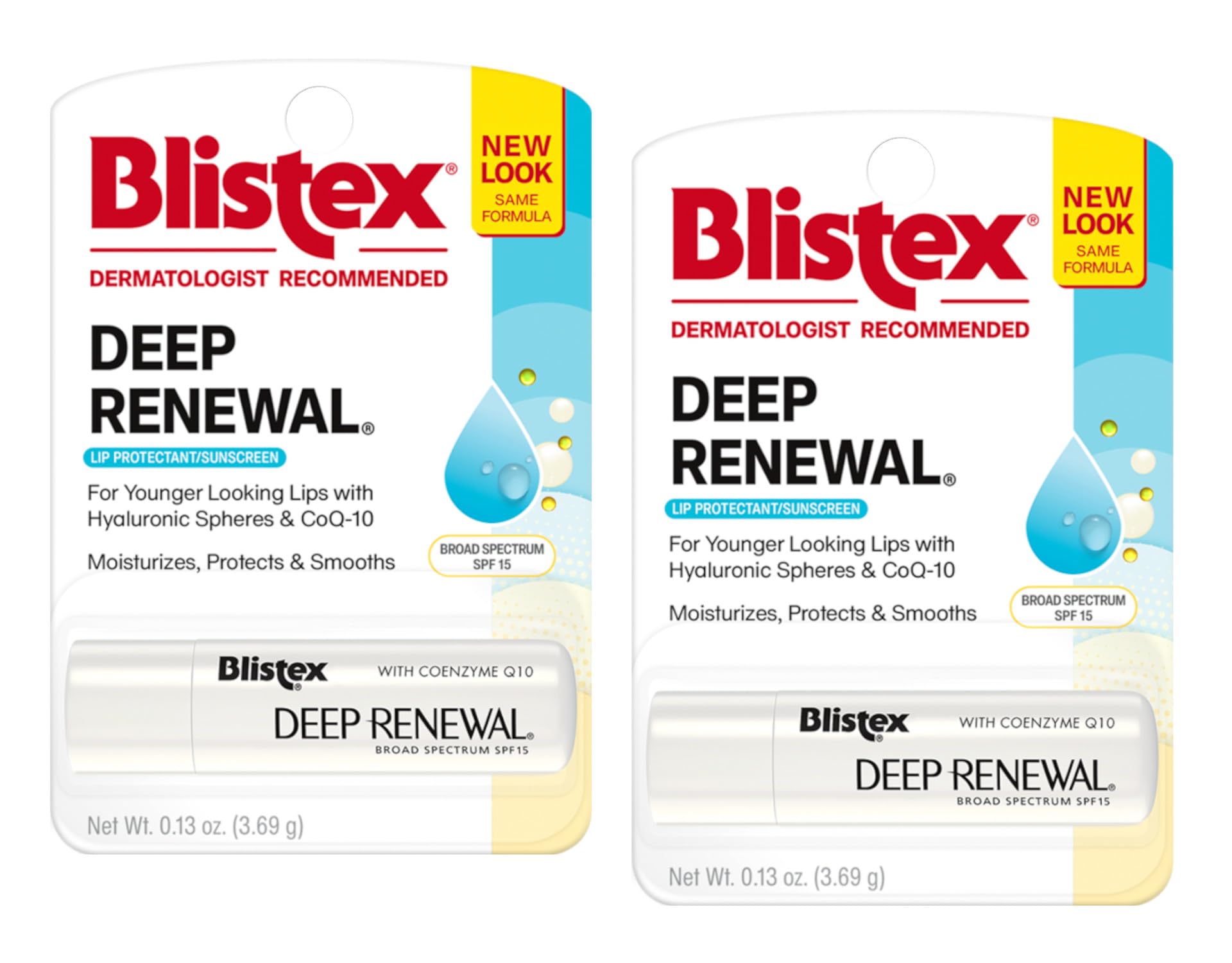 Person applying Blistex Deep Renewal outdoors showing sun protection