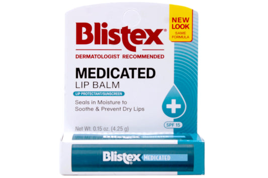 Blistex front packaging showing stick and brand benefits