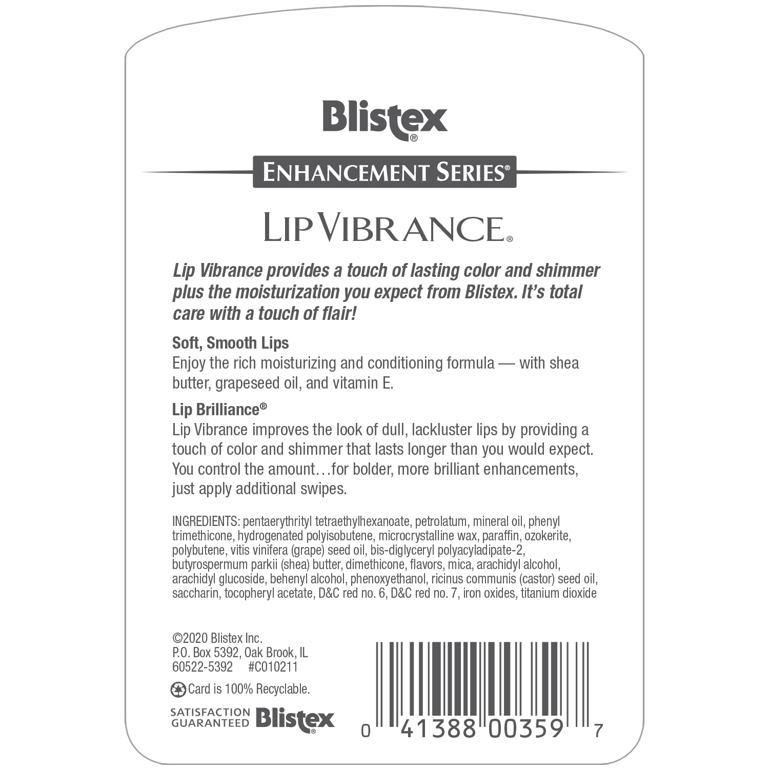 blistex Lip Vibrance applied on lips demonstrating subtle shine and smoothness