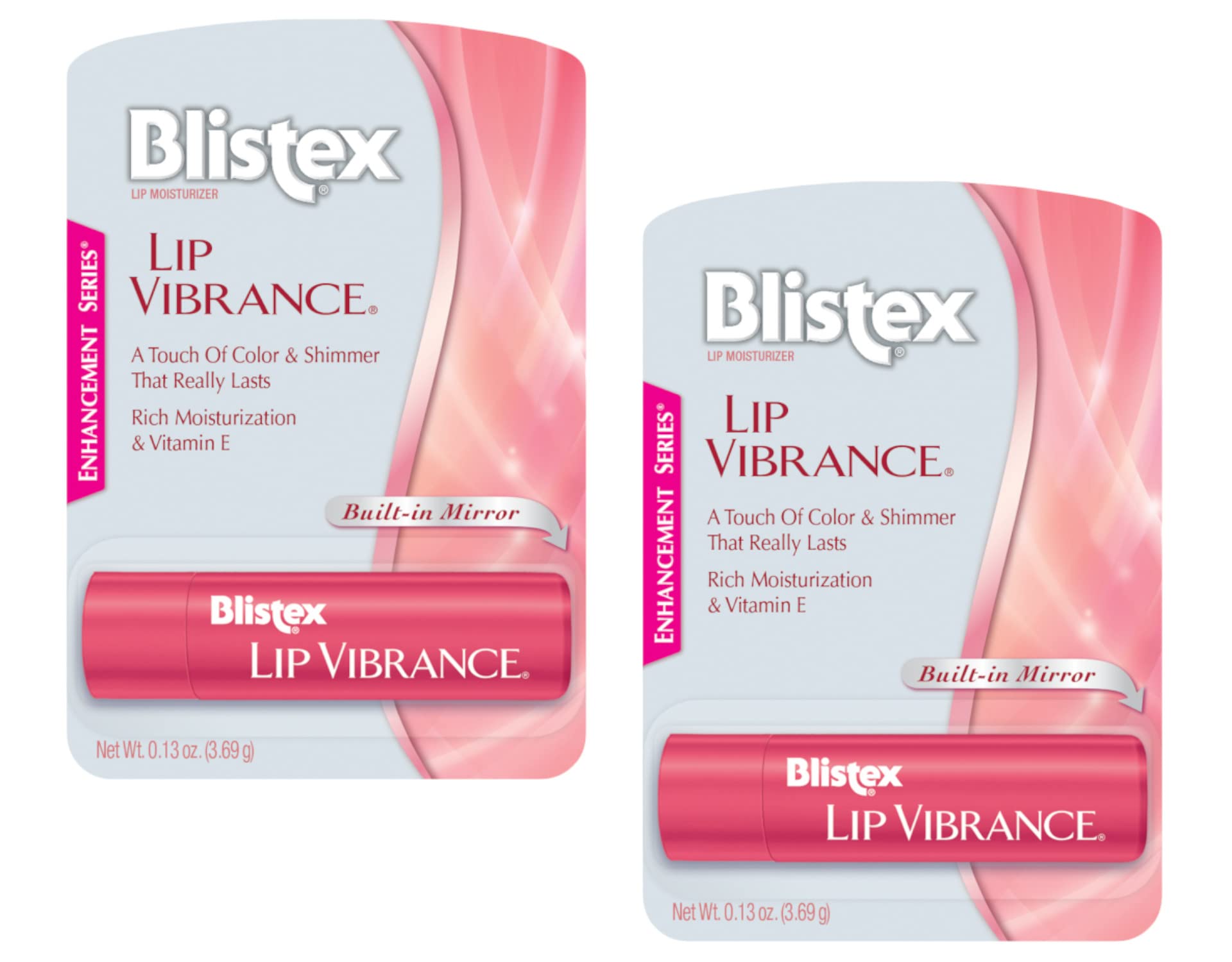 blistex Lip Vibrance front packaging showing two tubes for convenient backup