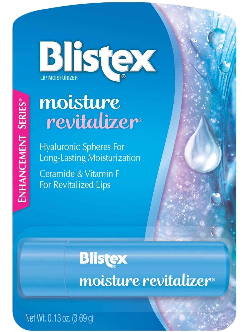 Blistex Moisture Revitalizer front packaging showing tube and benefits
