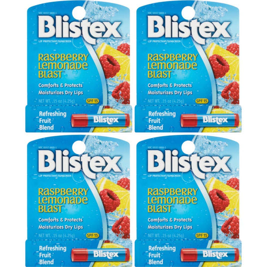 Blistex Raspberry Lemonade Blast texture close-up revealing smooth balm surface for easy application