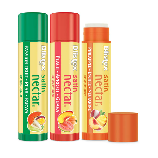 Blistex Satin Nectar single closed stick ready for pocket, shows portability benefit