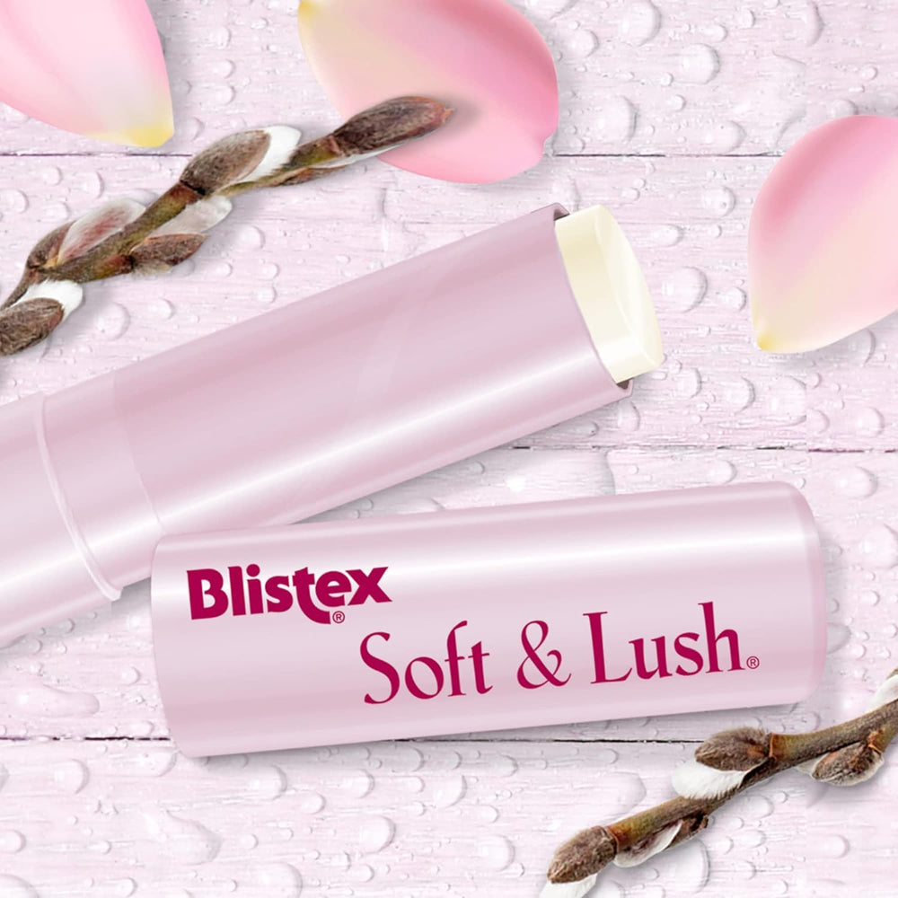 Blistex Soft & Lush ingredient focus on ceramide benefits for improved moisture retention