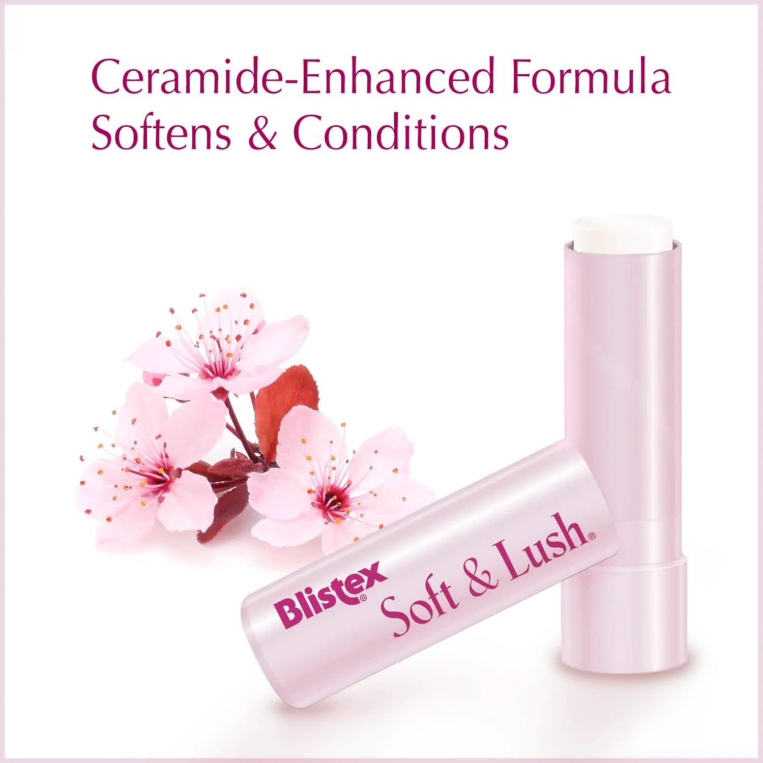 Blistex Soft & Lush held in hand showing compact size for travel