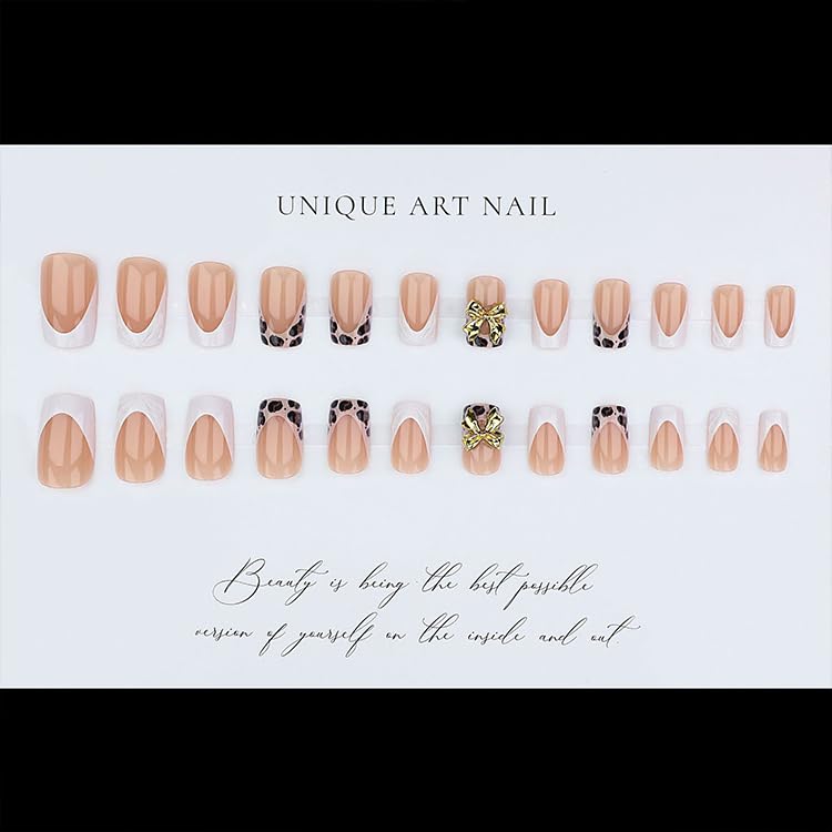 Bloazife glossy nude pink with white French tips showing polished shine