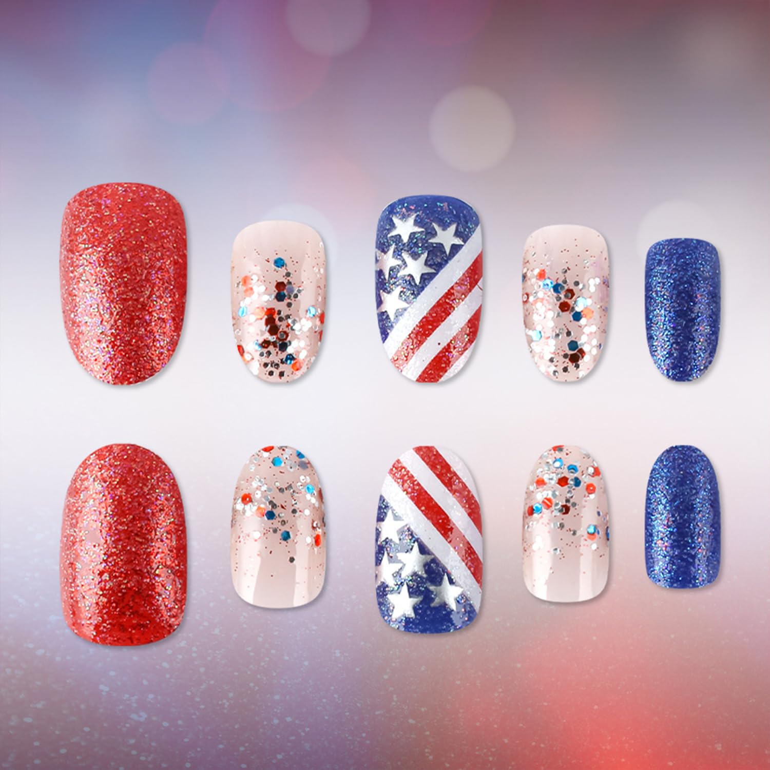Bloazife full nail set laid out with file, jelly stickers and wooden stick for easy reuse