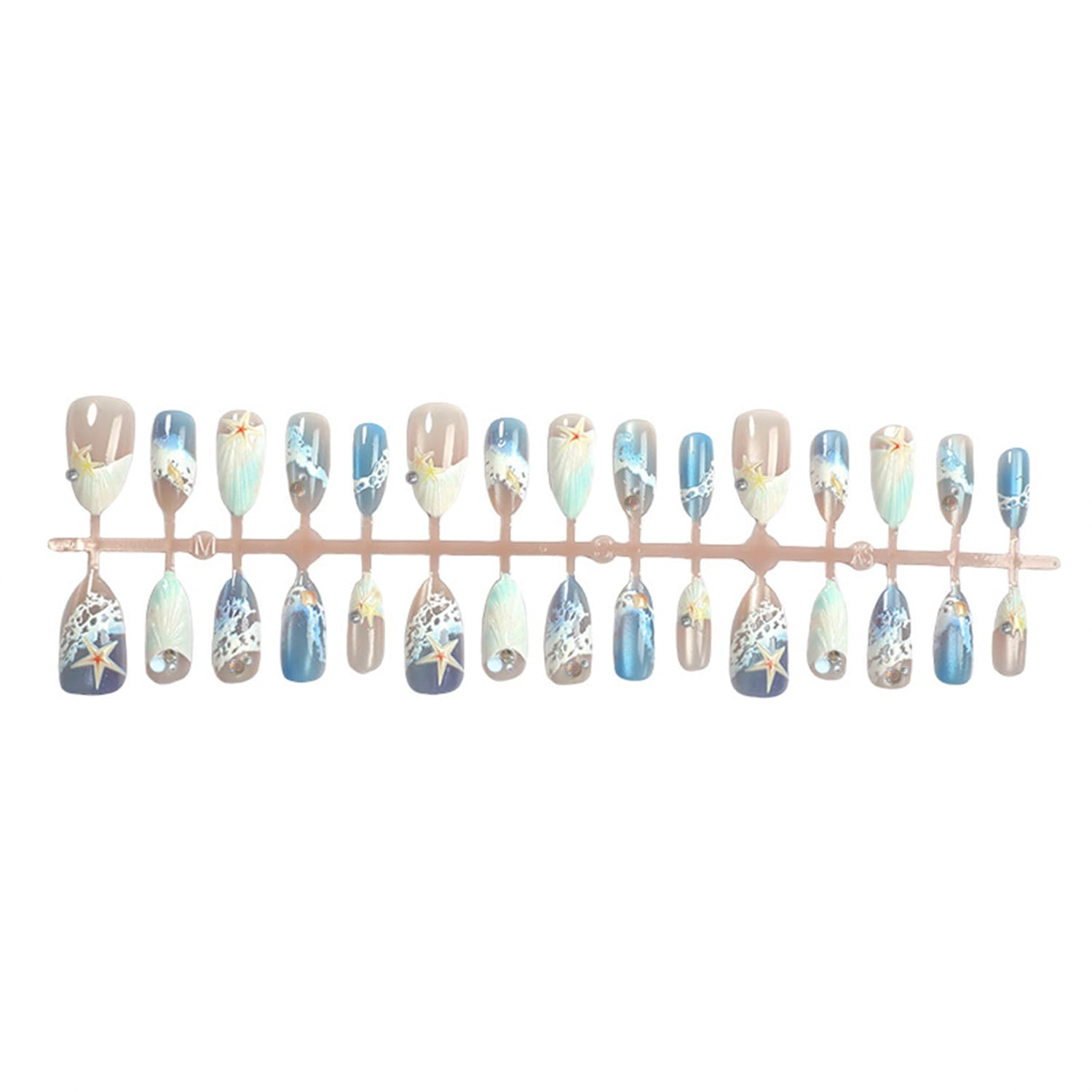 Bloazife nails worn on hand in summer setting adding instant beach-ready style