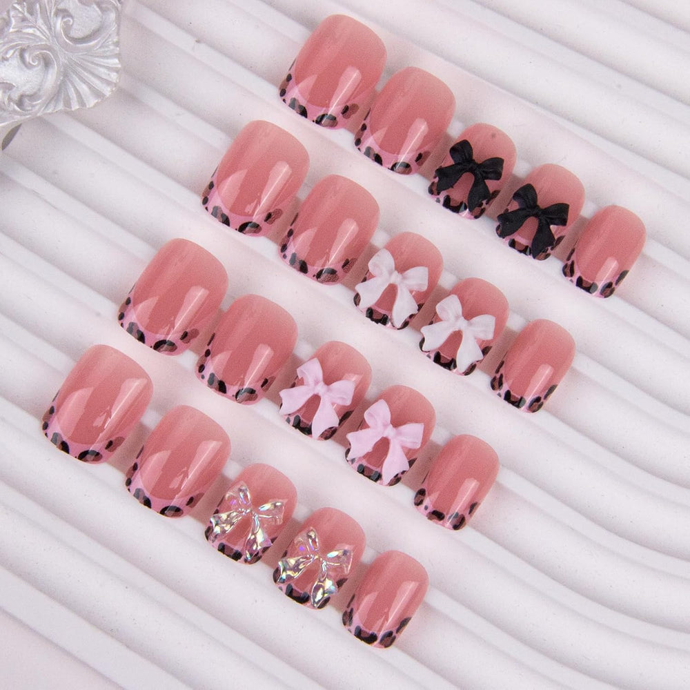 Bloazife side profile of short square nails demonstrating natural thickness and fit