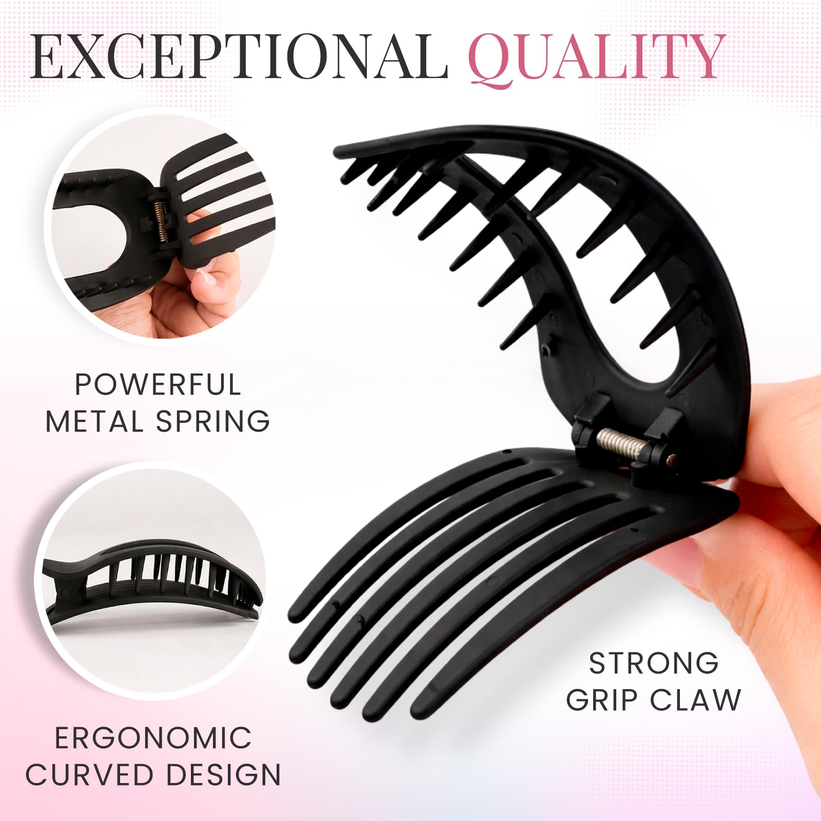 BLOOMORA clip securing a bun in place for comfortable all-day wear
