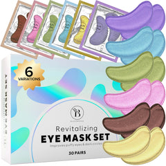 BLOOMORA front box showing six-formula eye patch variety and packaging benefit