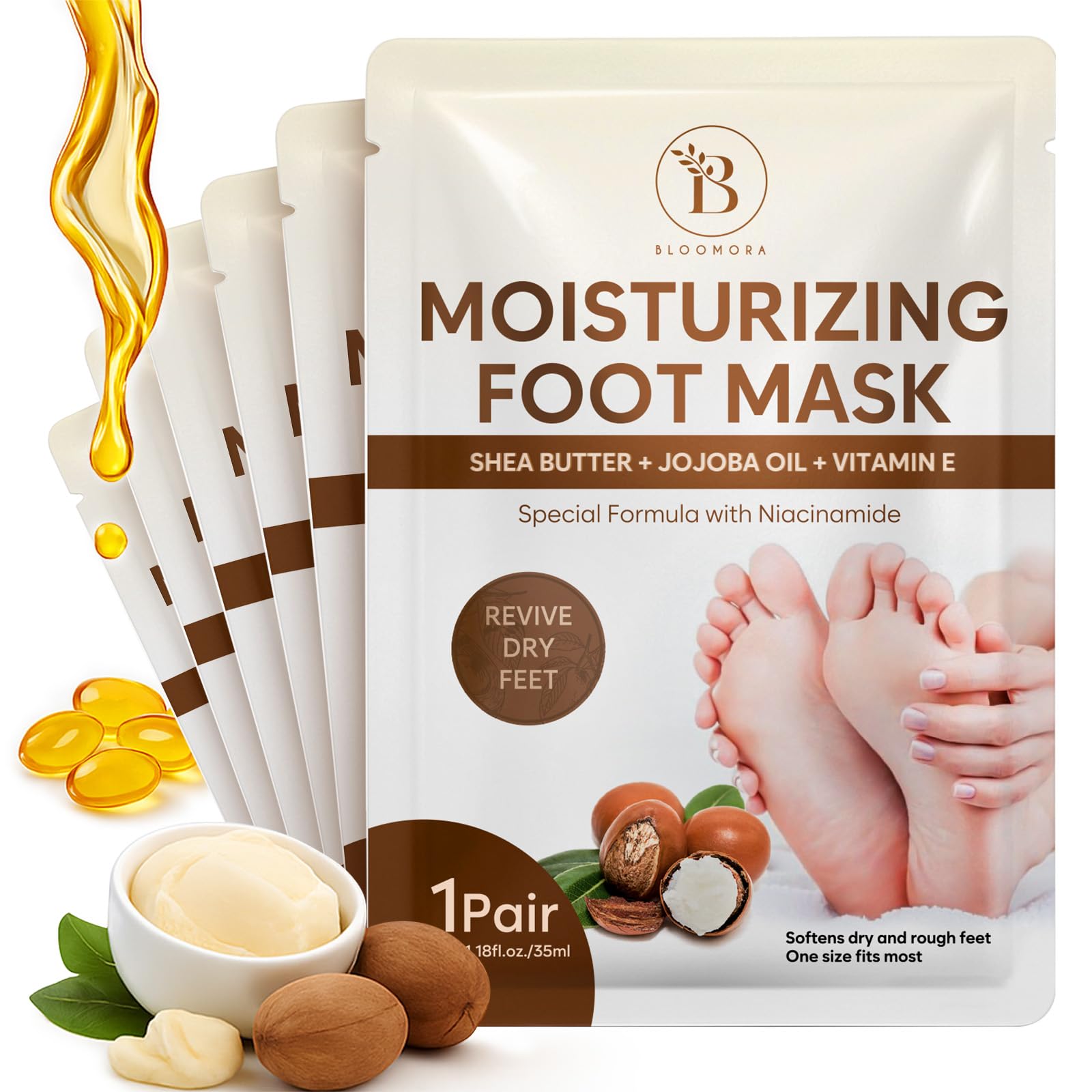 BLOOMORA front packaging showing six pairs and benefits