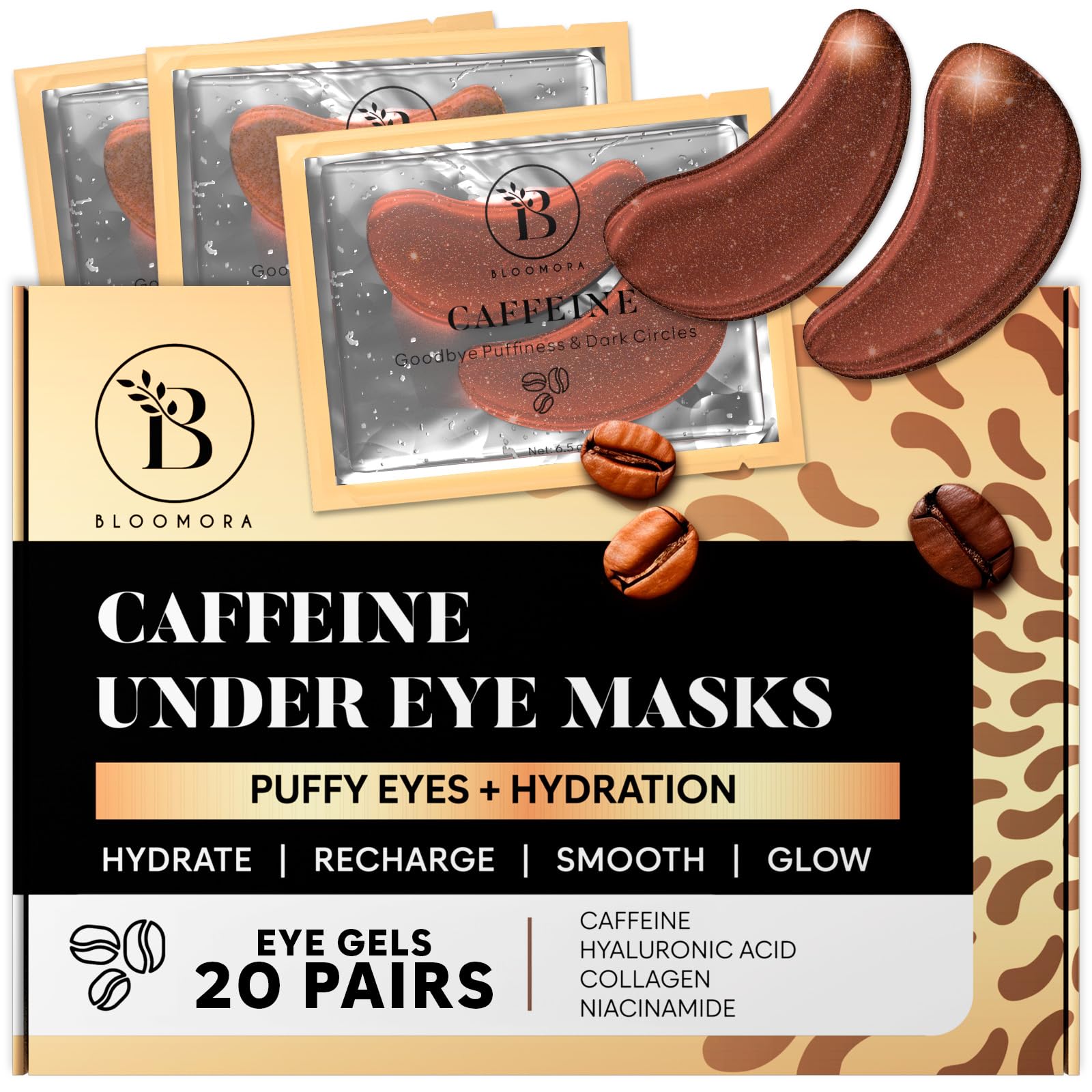 BLOOMORA front packaging showing 20 pairs and key benefits