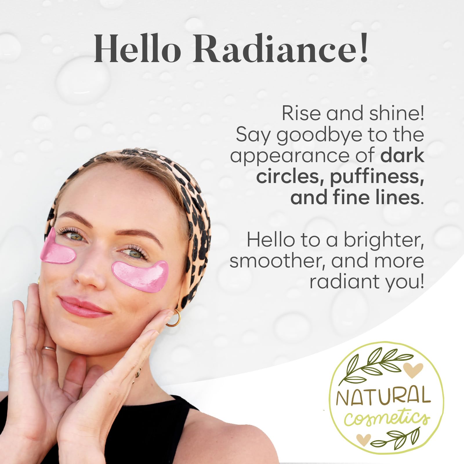 BLOOMORA hydrogel close-up texture delivering cooling under-eye relief