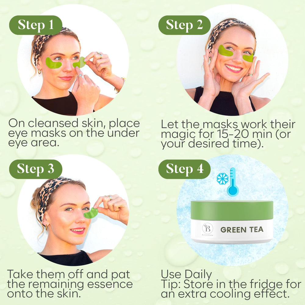 BLOOMORA ingredients label detail highlighting green tea extract benefits
