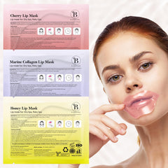 BLOOMORA lip masks arranged in a spa setting promoting self-care ritual