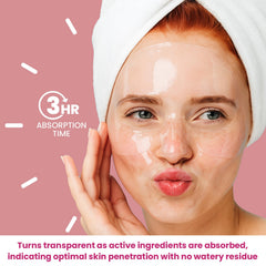 BLOOMORA mask held in hand for scale to show 34g hydrogel size
