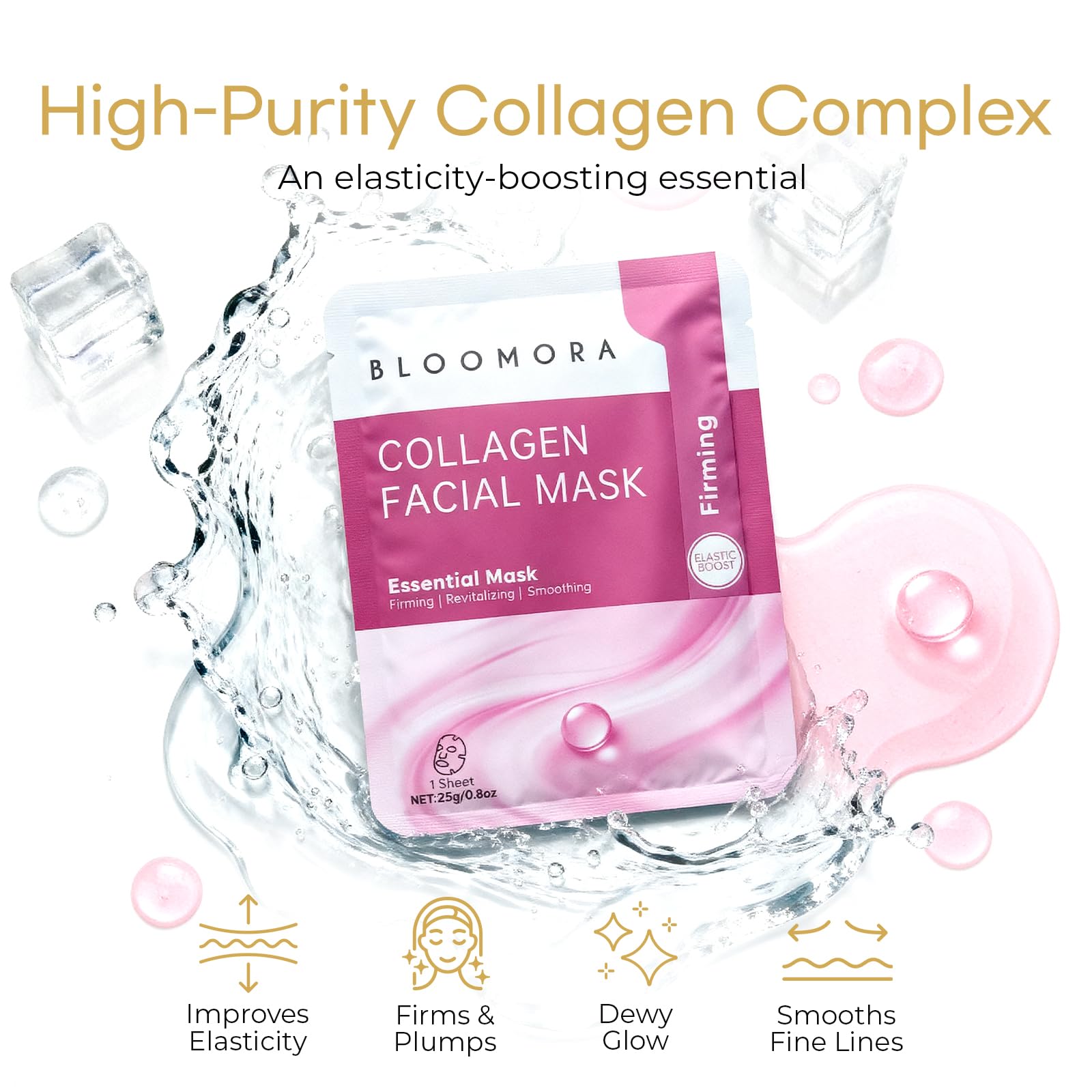 BLOOMORA close-up mask texture showing smooth sheet and hydration