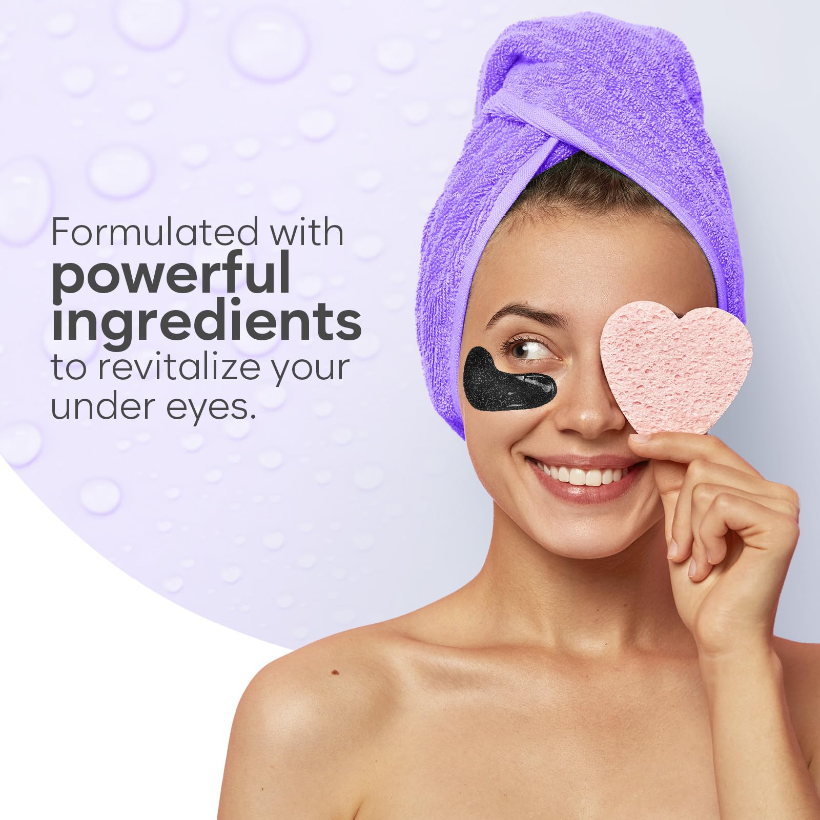 BLOOMORA patch applied under eye in morning for instant brightening