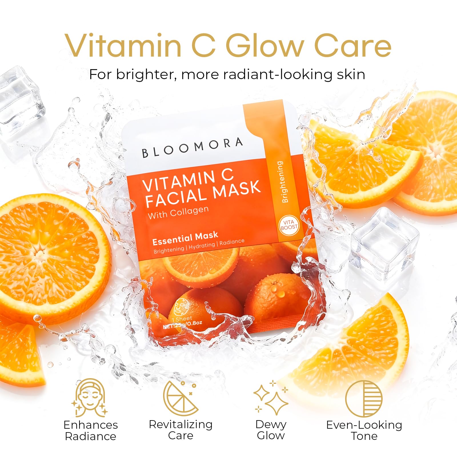 BLOOMORA single sealed mask pouch highlighting travel convenience