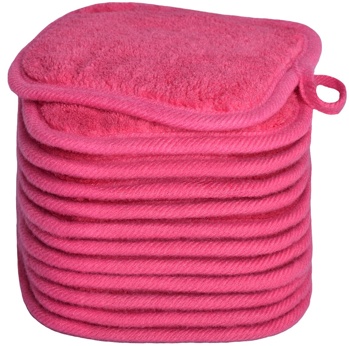 BloomSesame front pack showing 12 dark-pink reusable makeup pads and environmental benefit