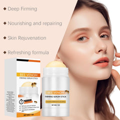 Blopuivo applying serum stick to face demonstrating quick absorption