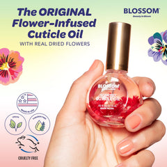 Blossom honeysuckle applicator brush dispensing oil for precise cuticle care