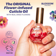 Blossom cuticle oil dried flowers close-up highlighting natural botanicals and visual appeal
