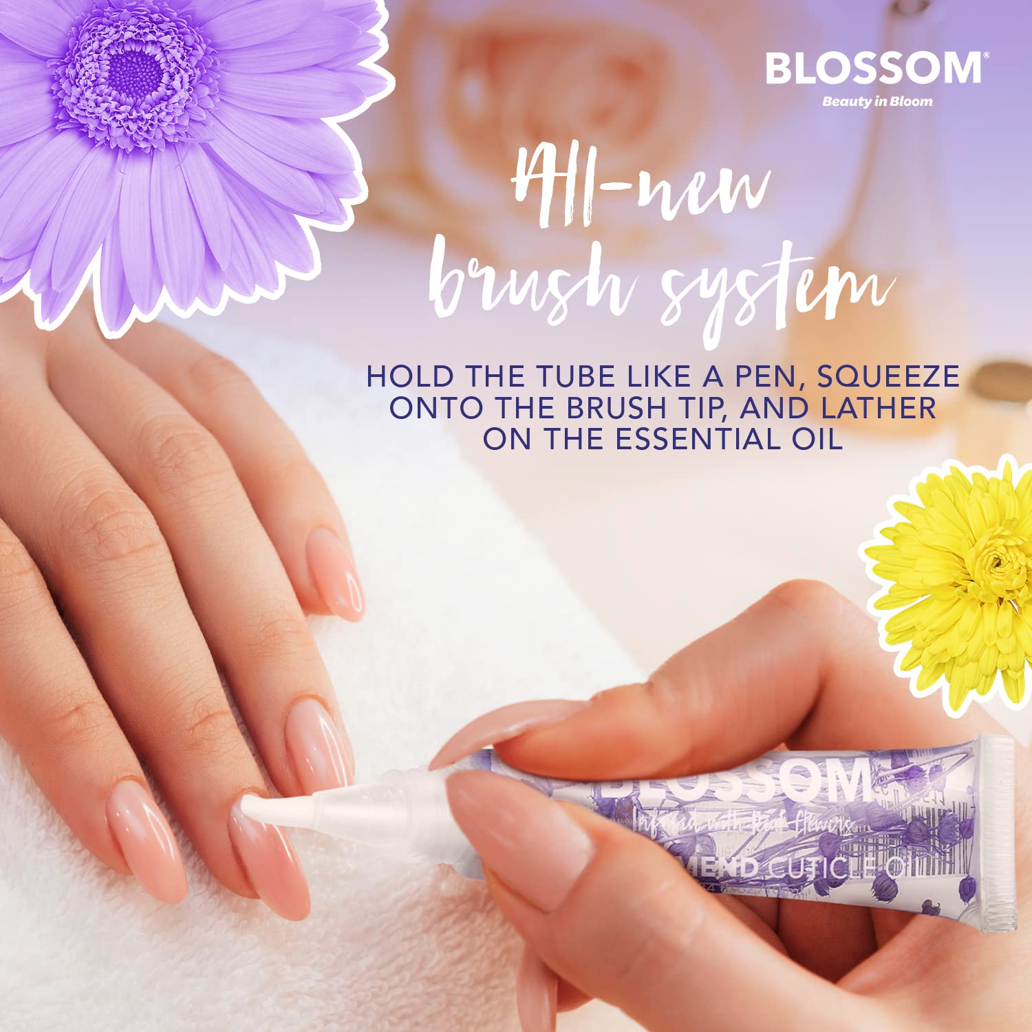 Blossom pen next to coin showing small size and portability benefit