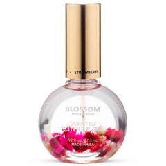 Blossom bottle front view showing strawberry scent and floral infusion benefit