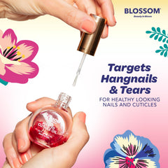Blossom hibiscus oil texture spread on skin demonstrating non-greasy absorption